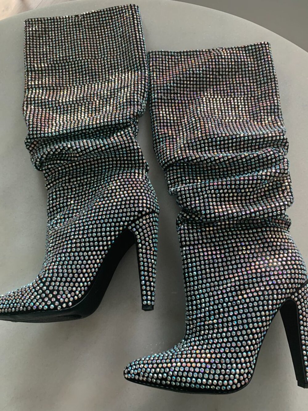 Steve Madden Rhinestone Slouch Boots - Picture 6 of 11